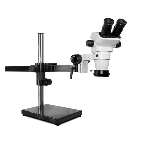 SSZ Stereo Zoom Microscope With Low-Profile LED Light On Gliding Stand, Scienscope, Mfr#: SZ-PK5-R3E